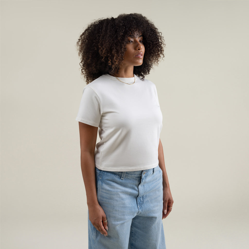 Tags:(Small) Custom t-shirt tee model Melissa in Bone