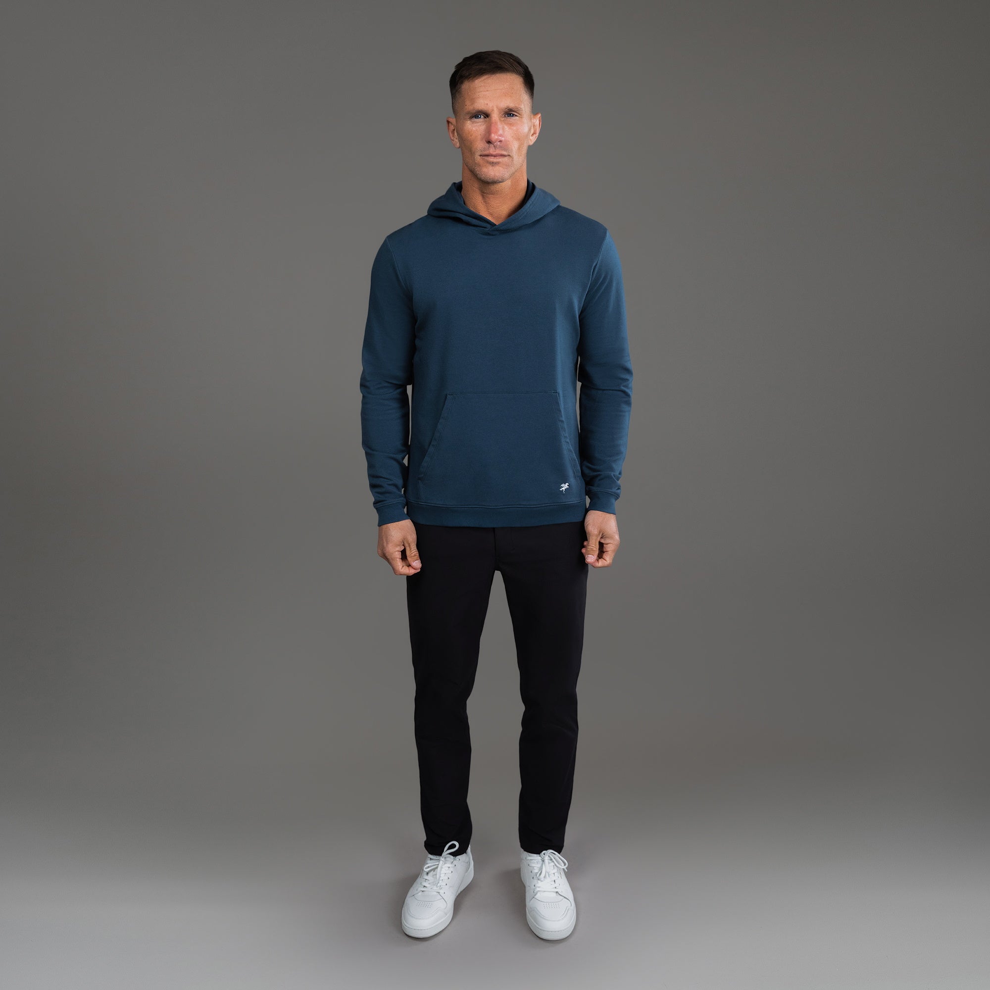 Tags:(6'0" - 180 lbs|Medium) custom hoodie model Tyler in Deep Sea