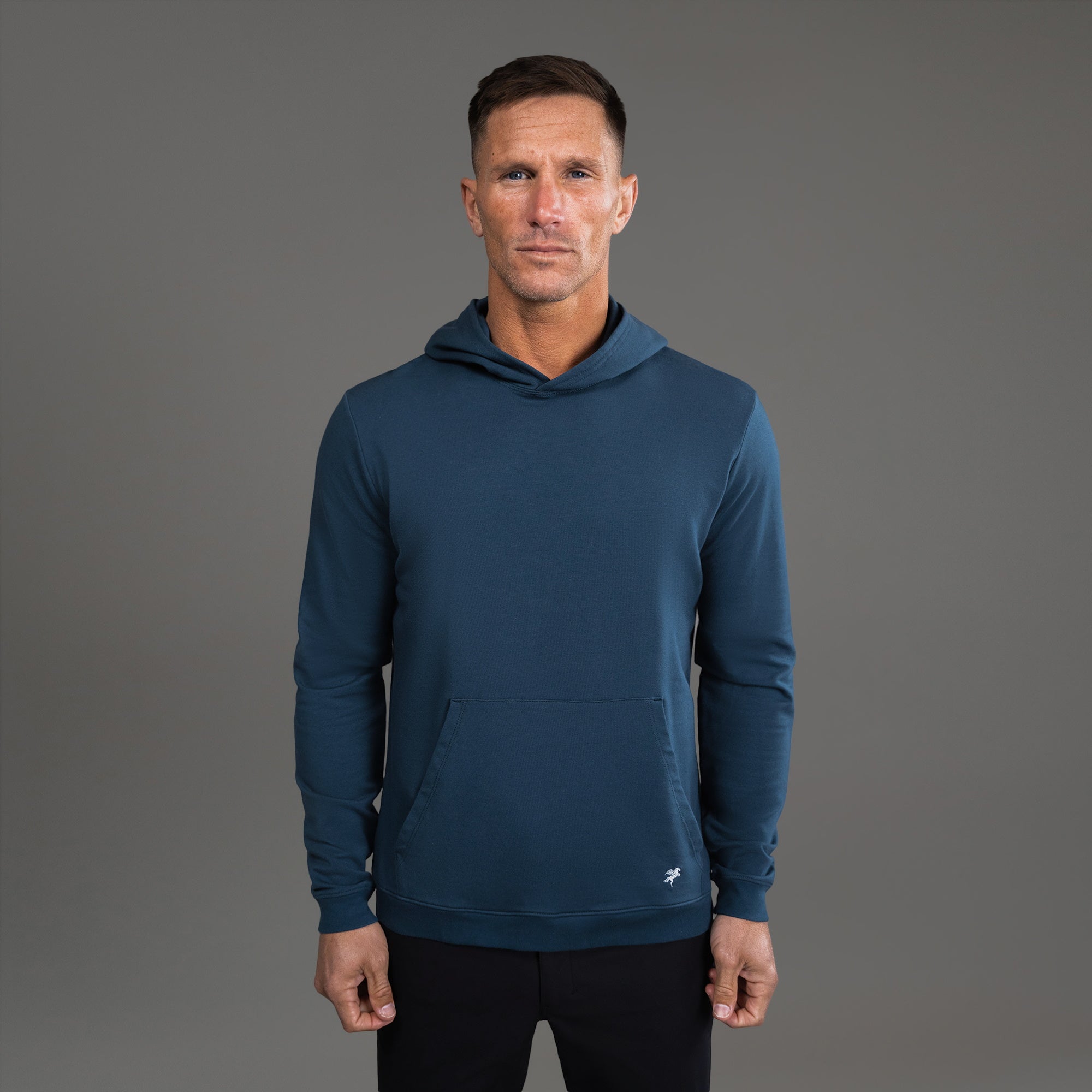 Tags:(6'0" - 180 lbs|Medium) custom hoodie model Tyler in Deep Sea