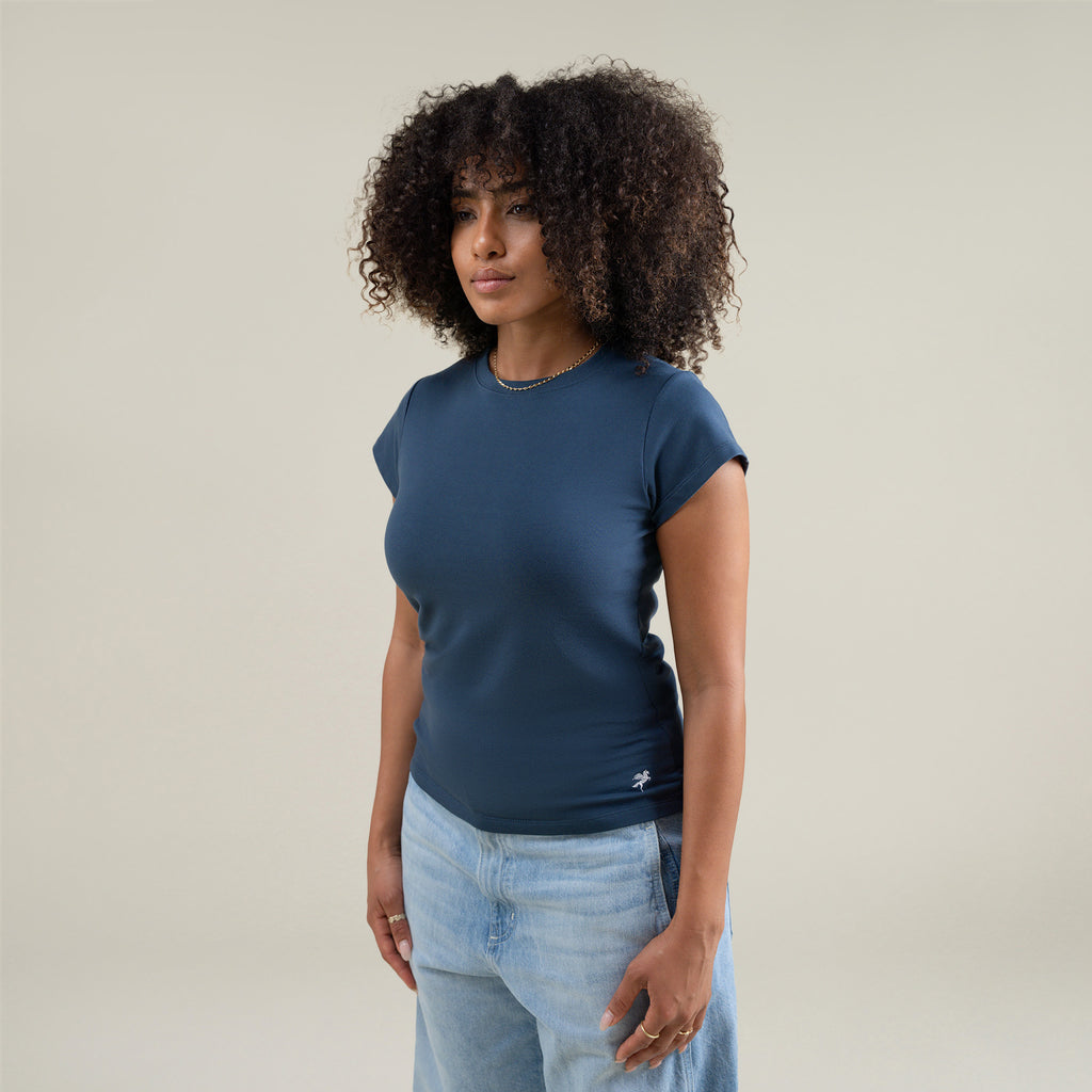 Tags:(Medium) Custom t-shirt tee model Melissa in Deep Sea