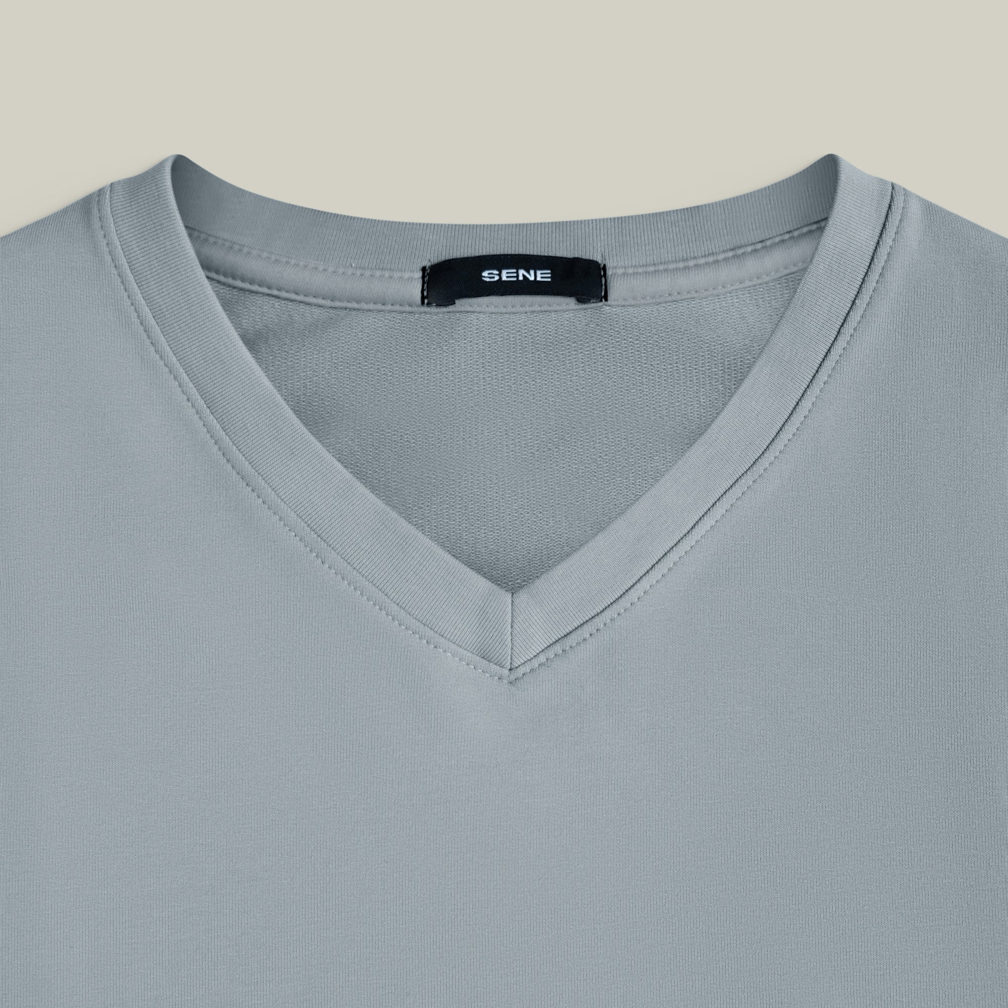 french terry blue gray t-shirt model matteo in vapor