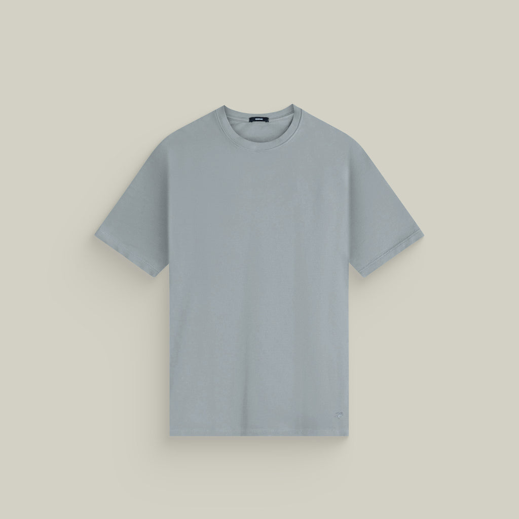french terry blue gray t-shirt model matteo in vapor