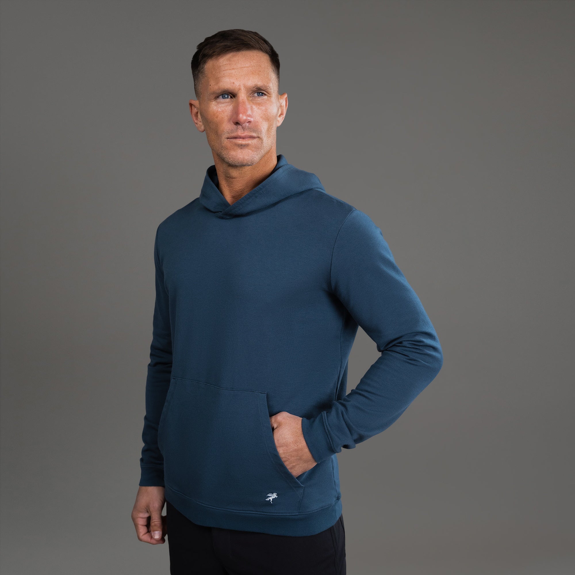 Tags:(6'0" - 180 lbs|Medium) custom hoodie model Tyler in Deep Sea