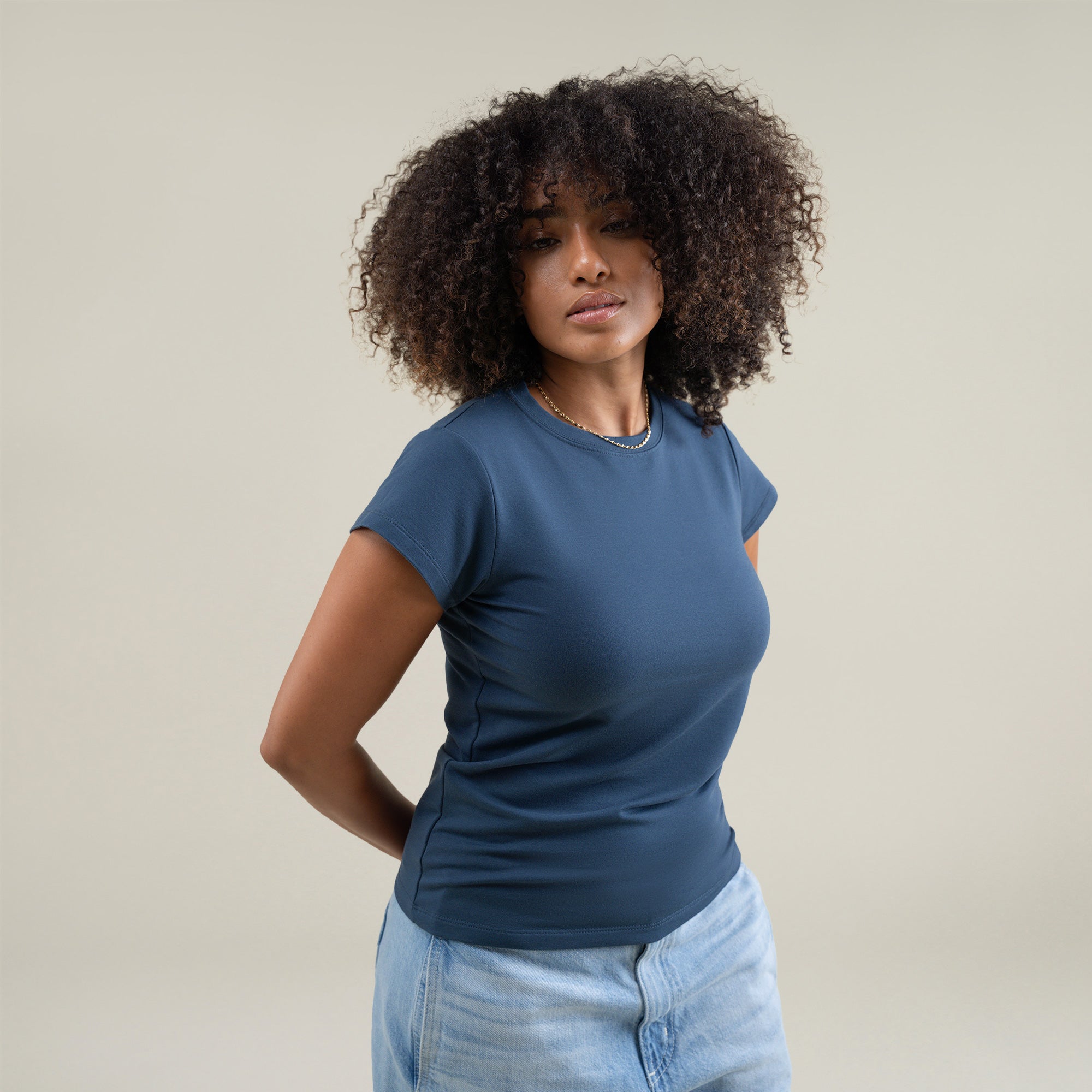 Tags:(Medium) Custom t-shirt tee model Melissa in Deep Sea
