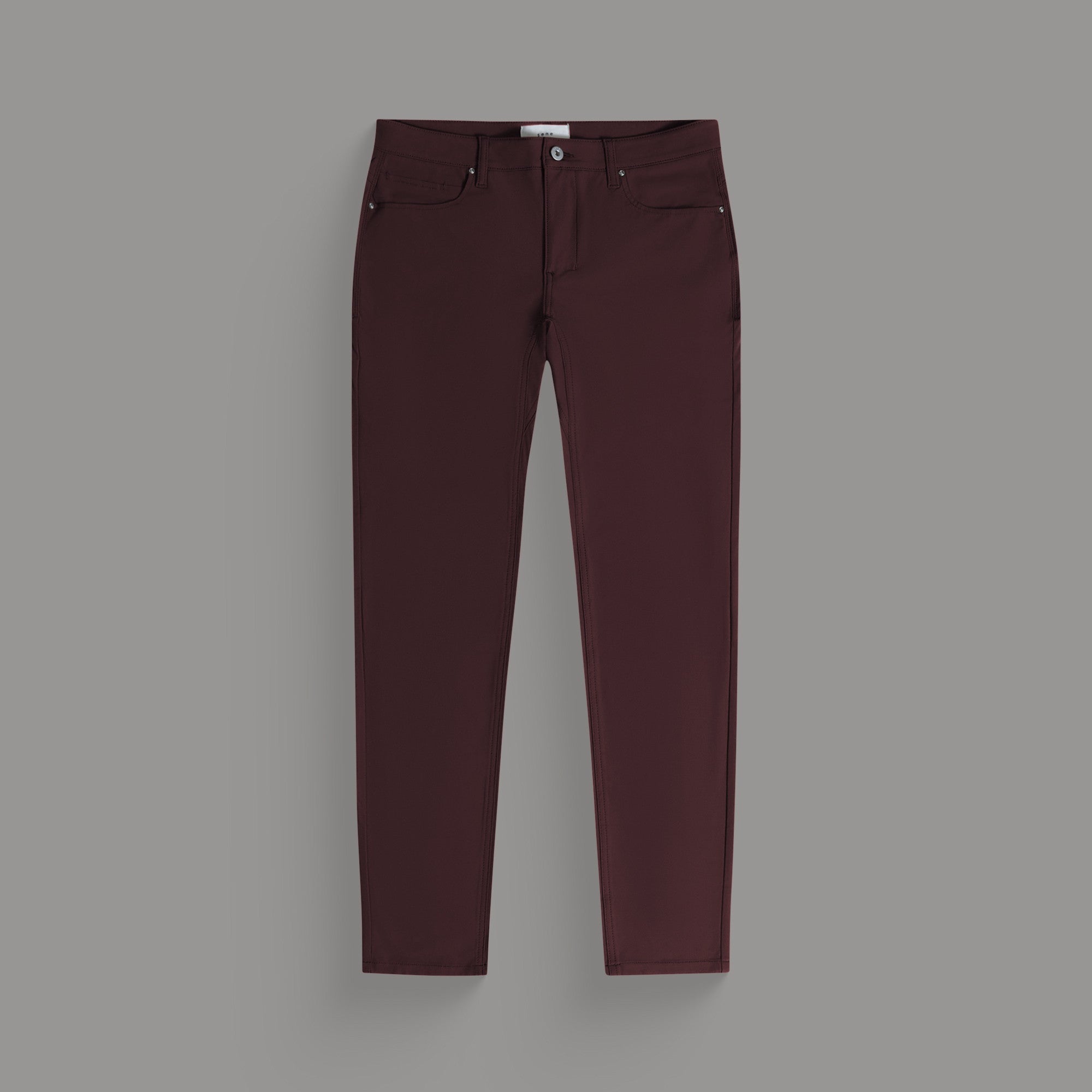 custom tech performance stretch pants model Tyler in Maroon