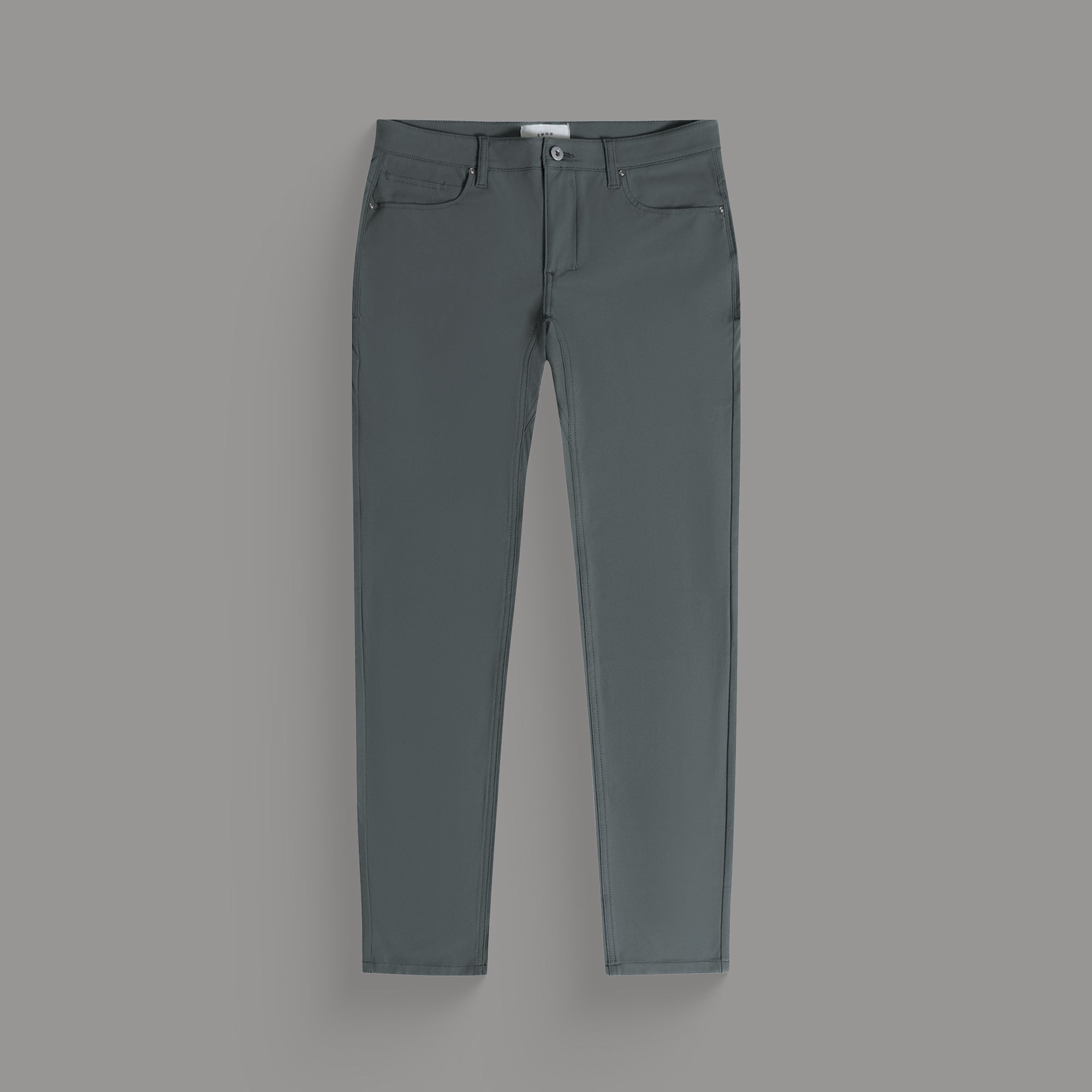 custom tech performance stretch pants model Tyler in Slate Gray