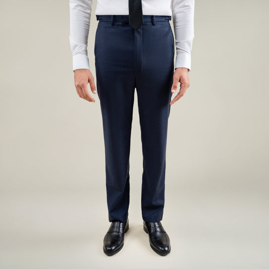 Tags:(6'1"|165) Custom Peak Lapel Tuxedo model Jessey in Navy Herringbone