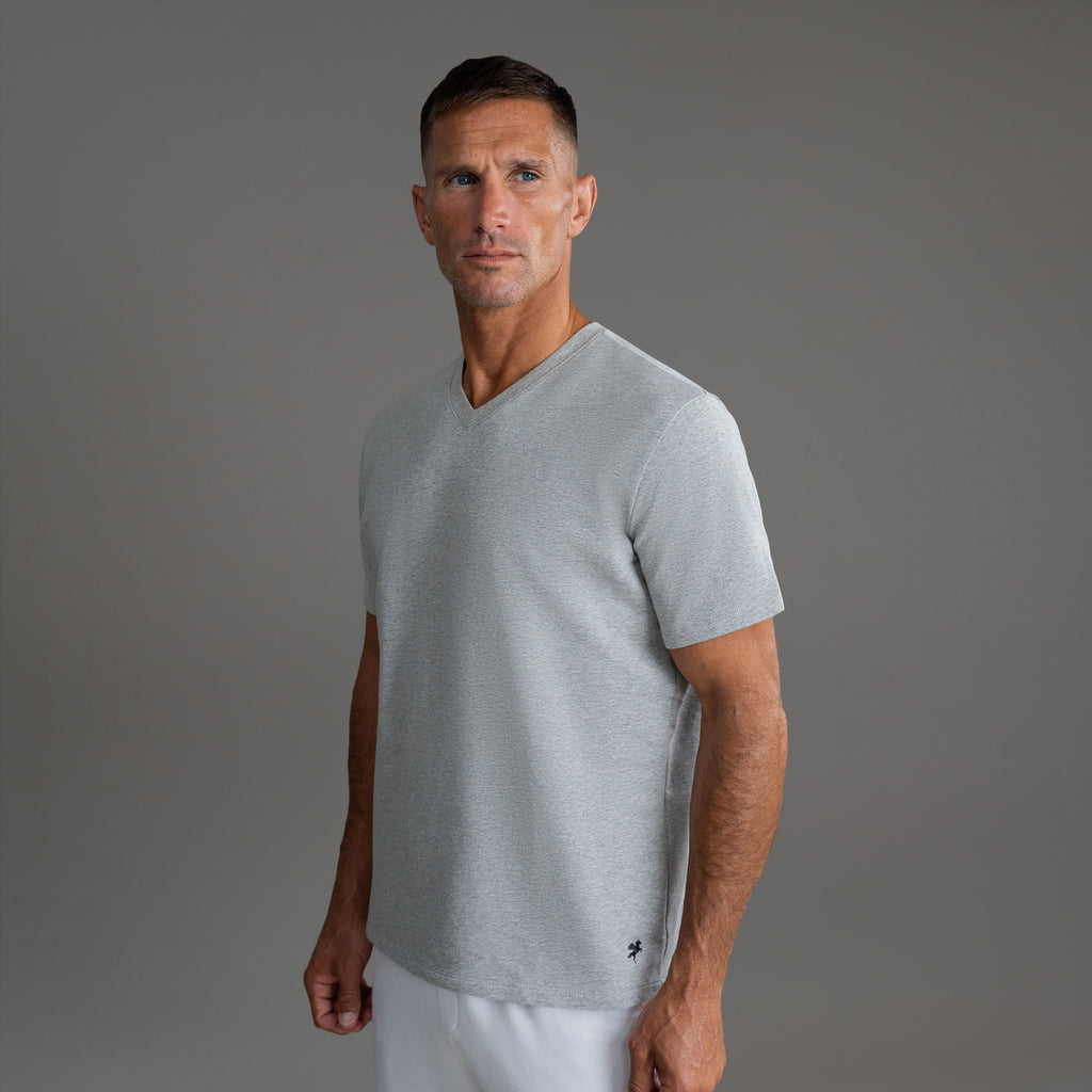 Tags:(6'0" - 180 lbs|Large) custom t-shirt tee model Tyler in Heather Gray