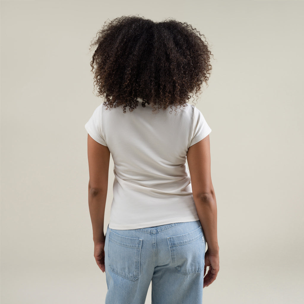 Tags:(Medium) Custom t-shirt tee model Melissa in Bone