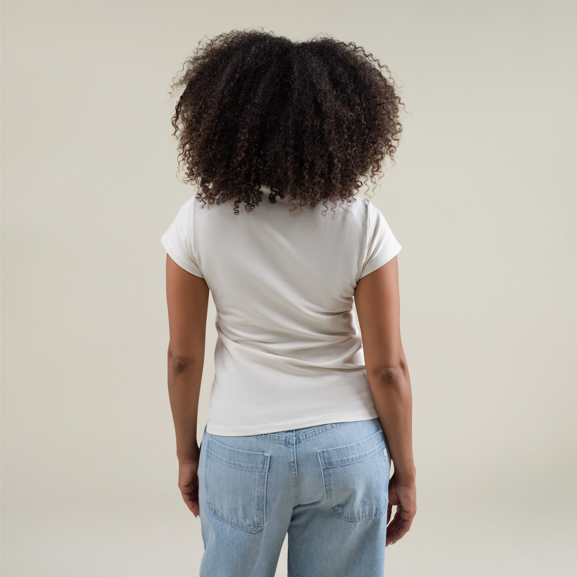 Tags:(Medium) Custom t-shirt tee model Melissa in Bone