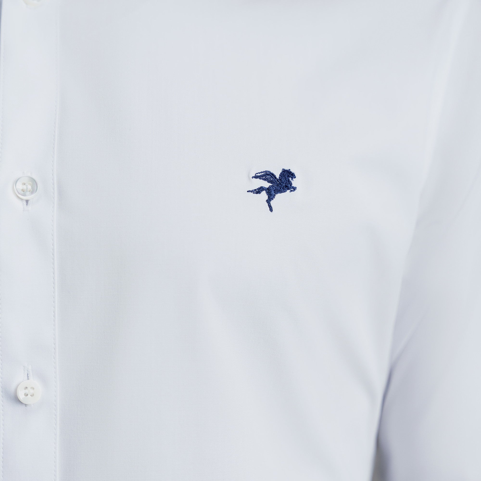 Custom Bespoke Tailored Mercer Shirt model Tyler in White Emblem