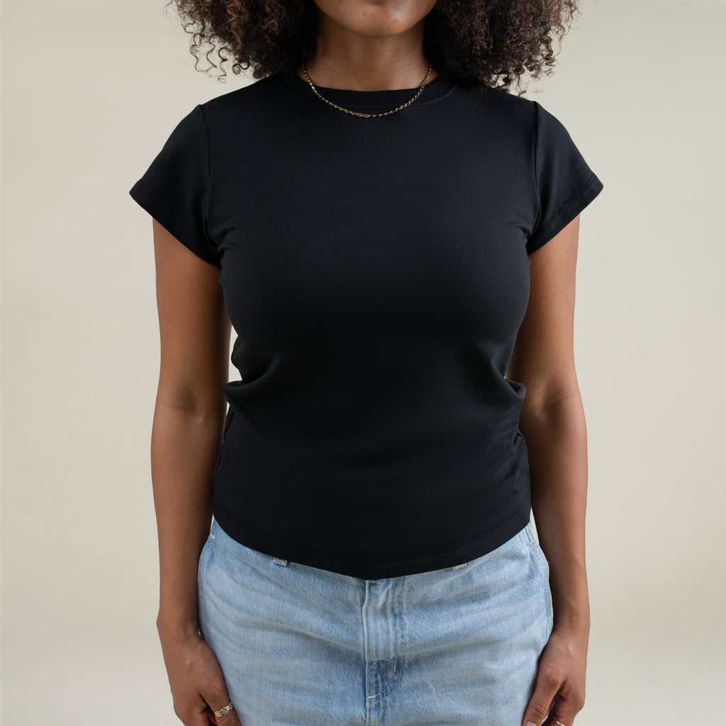 Tags:(Medium) Custom t-shirt tee model Melissa in Black