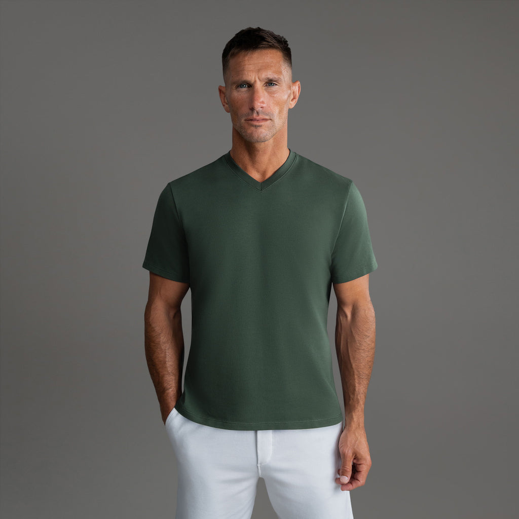 Tags:(6'0" - 180 lbs|Large) custom t-shirt tee model Tyler in Moss