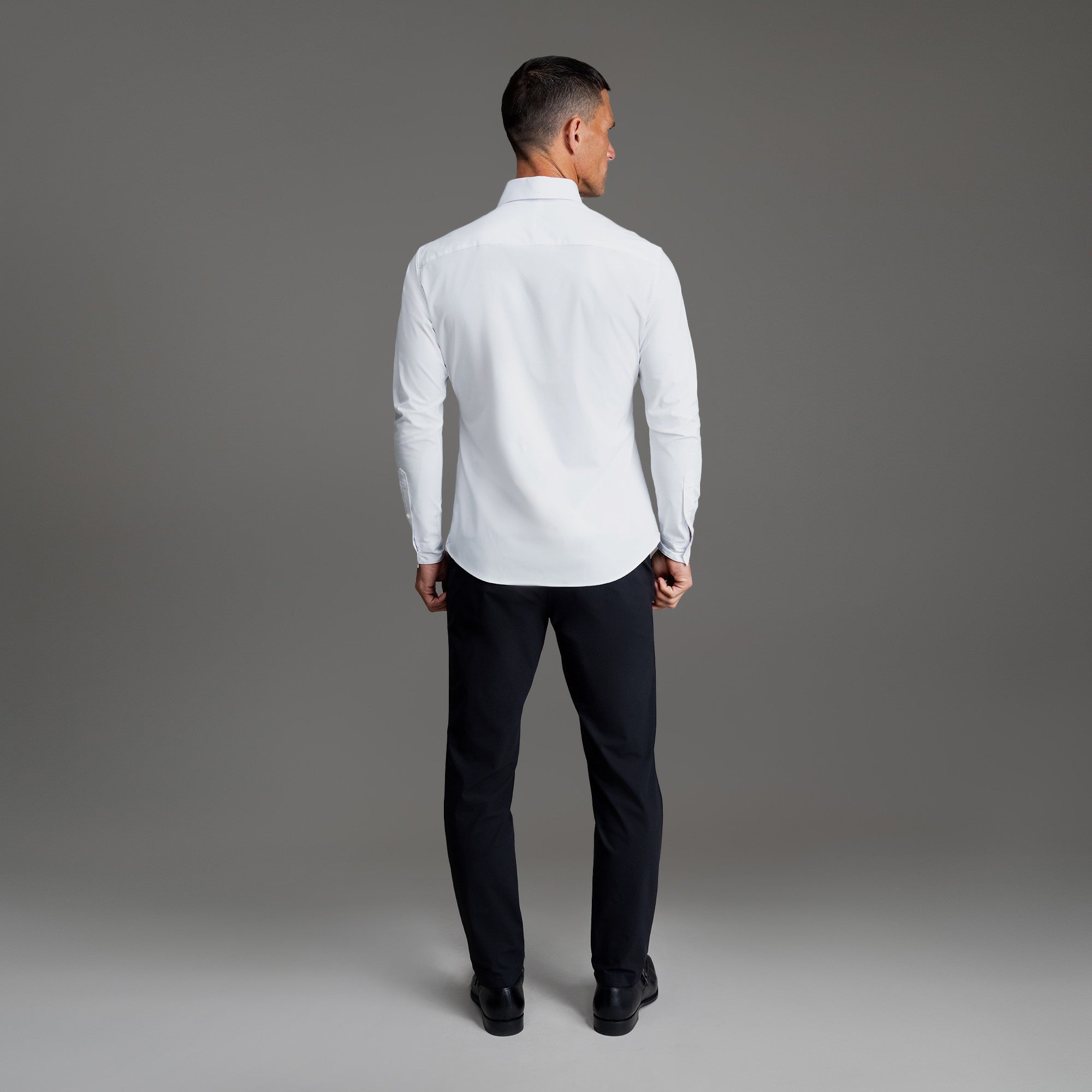 Custom Bespoke Tailored Mercer Shirt model Tyler in White Emblem