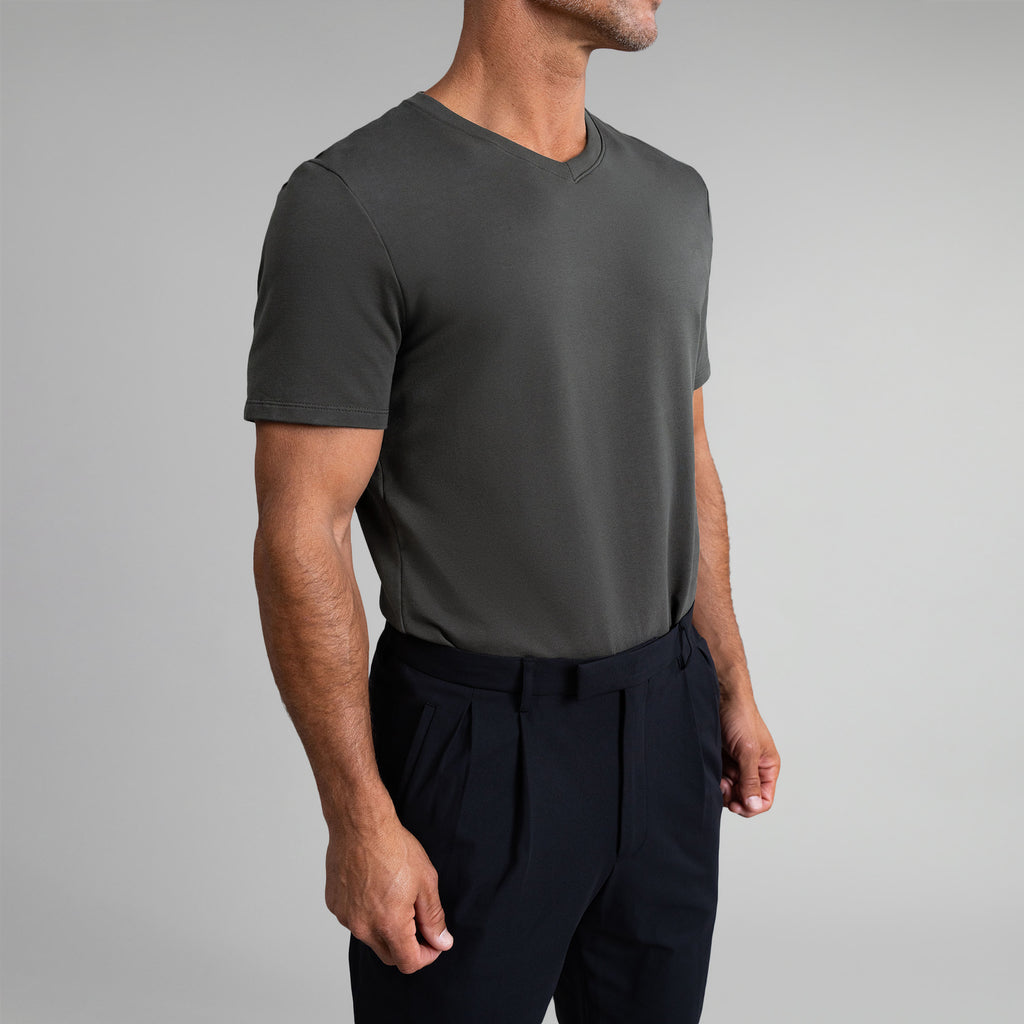 Tags:(6'0" - 180 lbs|Large) custom t-shirt tee model Tyler in Smoke