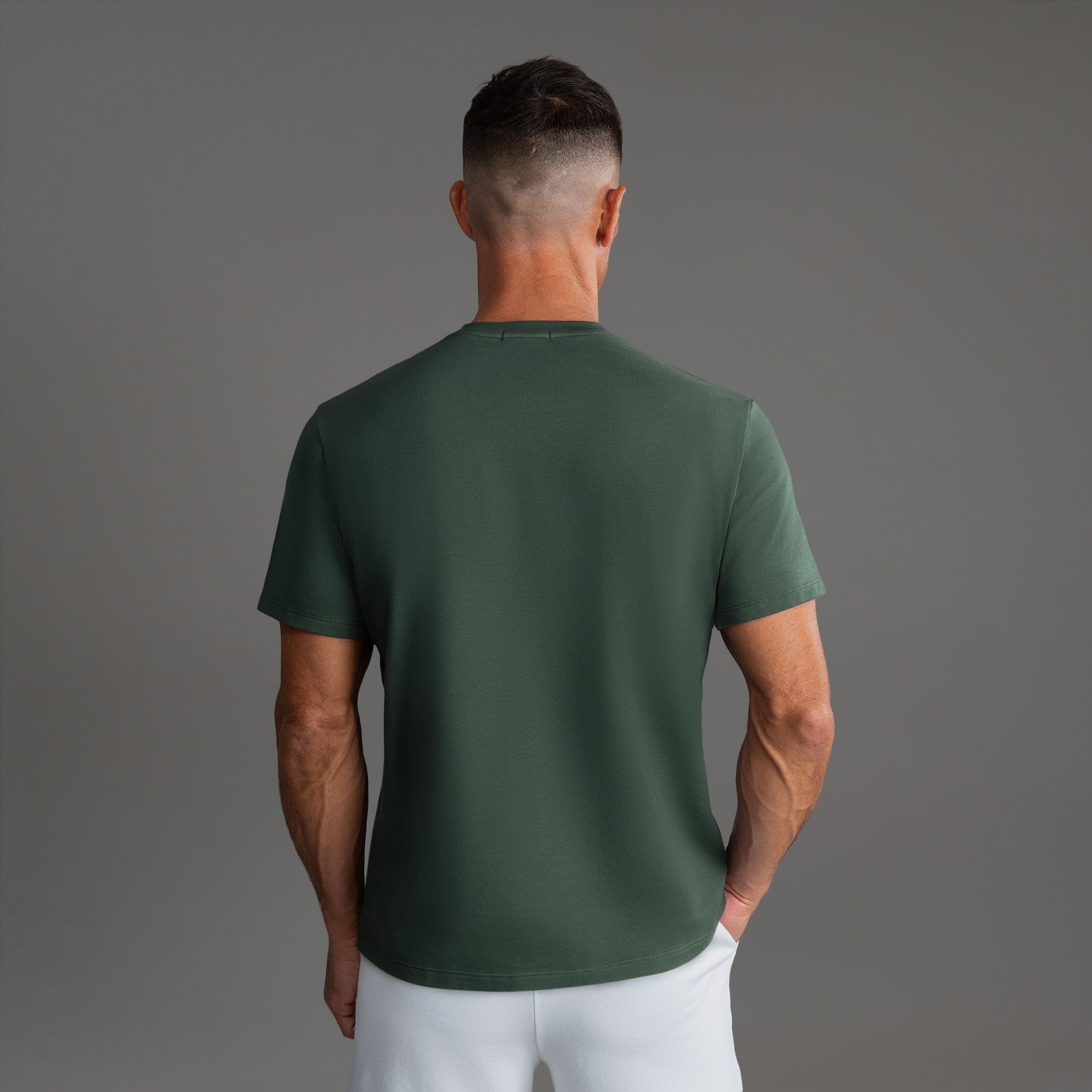 Tags:(6'0" - 180 lbs|Large) custom t-shirt tee model Tyler in Moss
