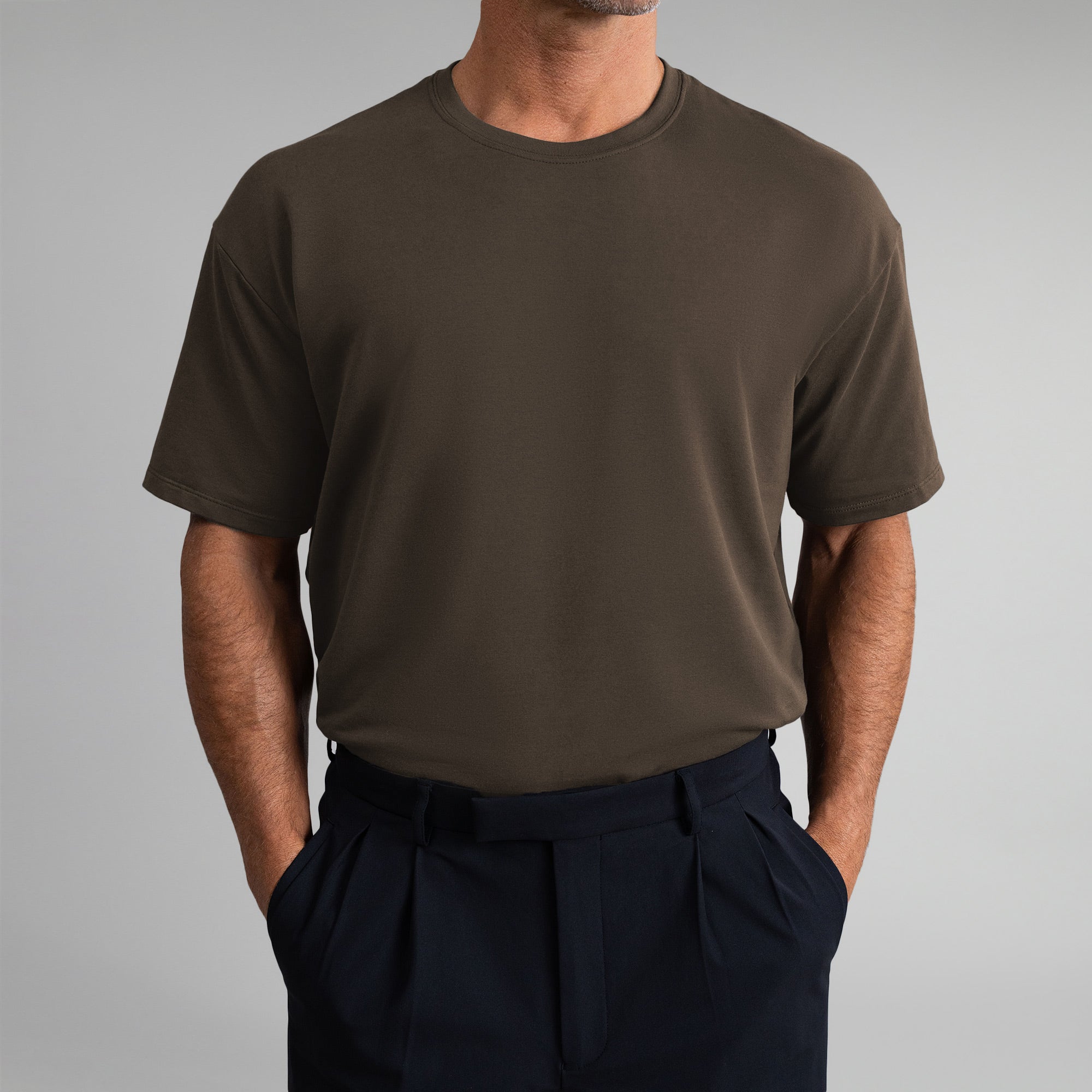 Tags:(6'0" - 180 lbs) custom t-shirt tee model Tyler in Umber