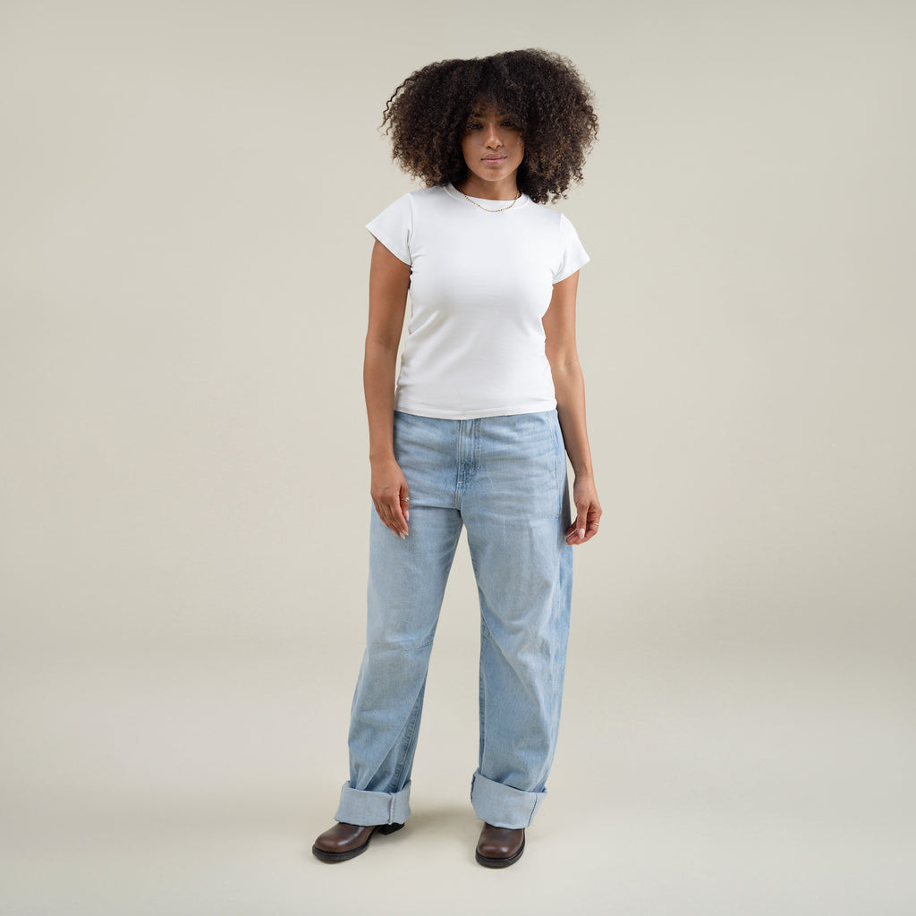 Tags:(Medium) Custom t-shirt tee model Melissa in White