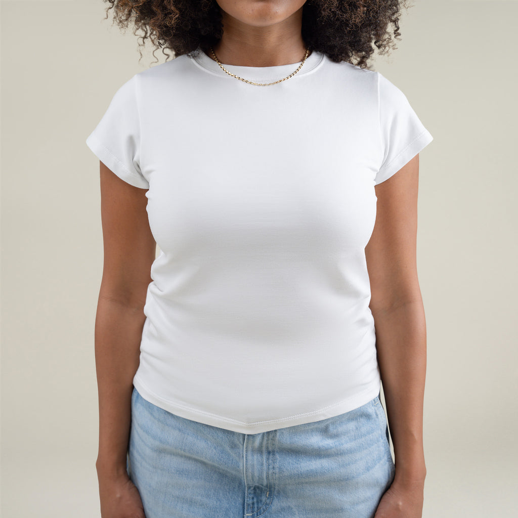 Tags:(Medium) Custom t-shirt tee model Melissa in White