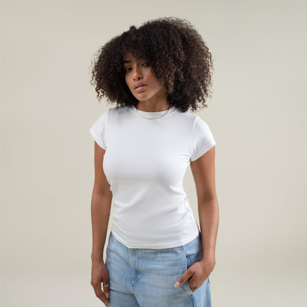 Tags:(Medium) Custom t-shirt tee model Melissa in White