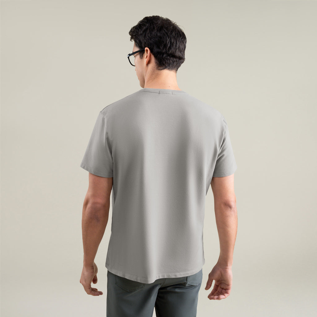 Tags:(6'1" - 165 lbs|Large) Custom t-shirt tee model Jessey in Frost Gray