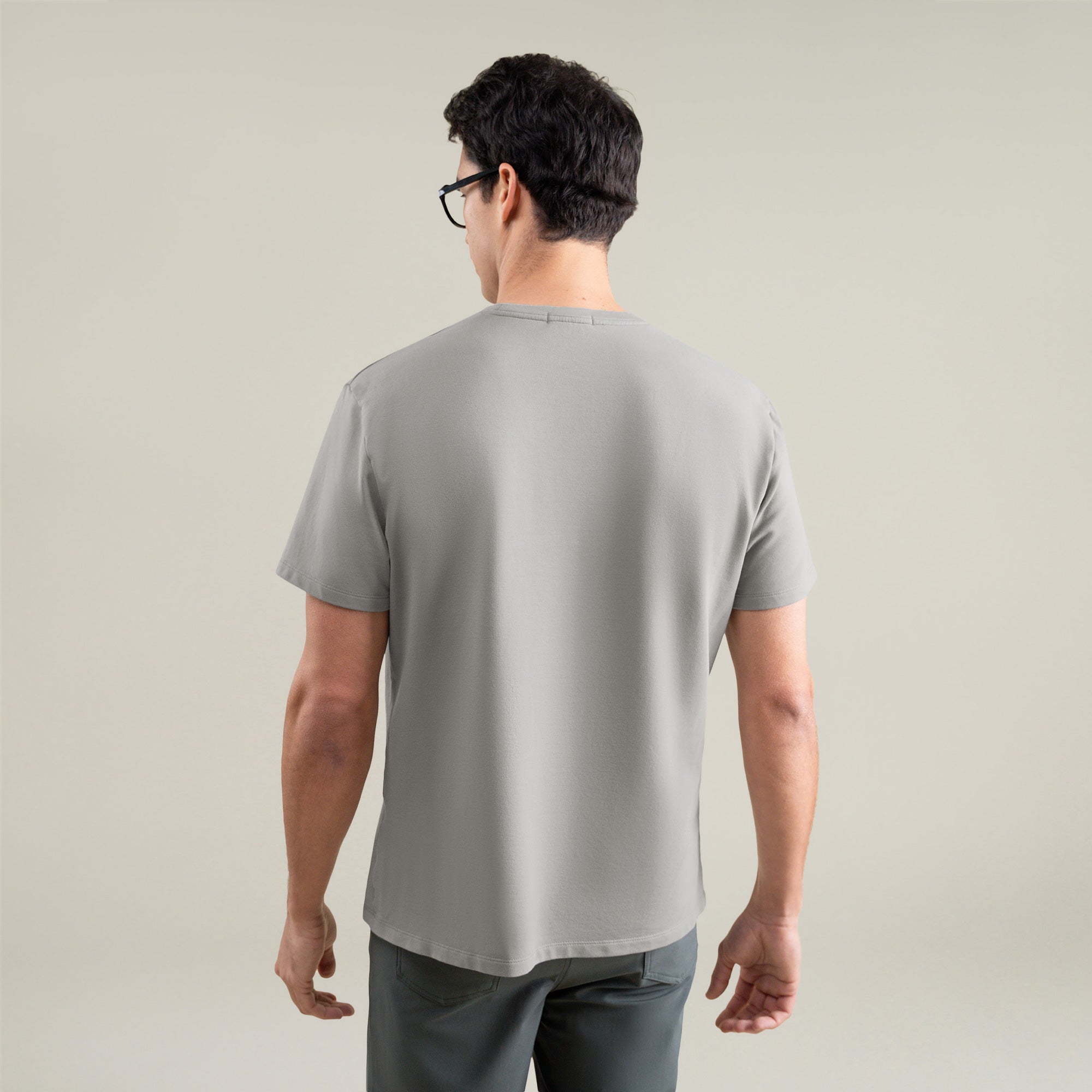 Tags:(6'1" - 165 lbs|Large) Custom t-shirt tee model Jessey in Frost Gray