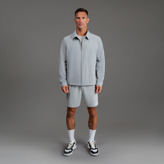 men's custom zip up jacket model Tyler in Light Gray