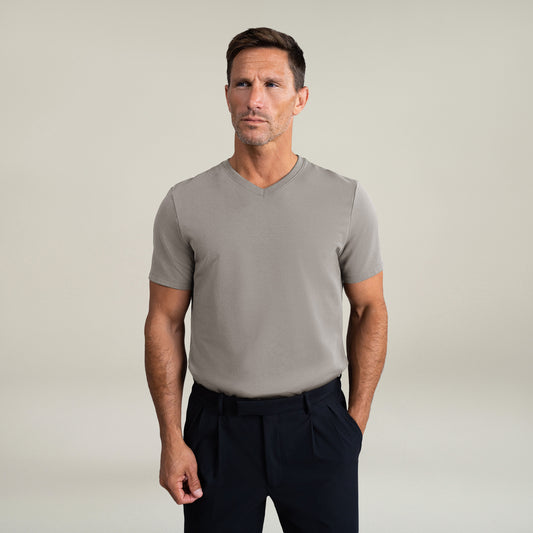 Tags:(6'0" - 180 lbs|Medium) custom t-shirt tee model Tyler in Frost Gray