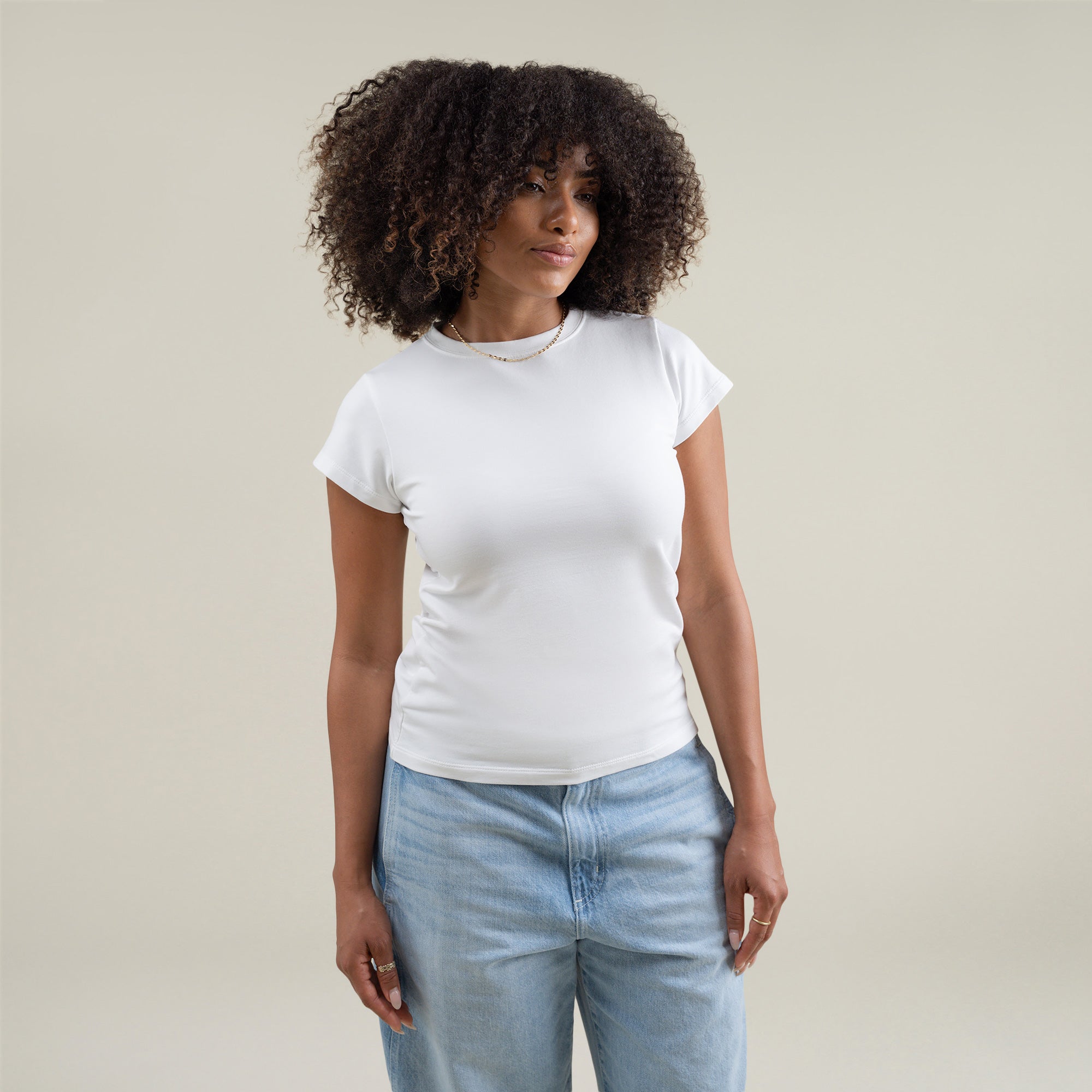 Tags:(Medium) Custom t-shirt tee model Melissa in White