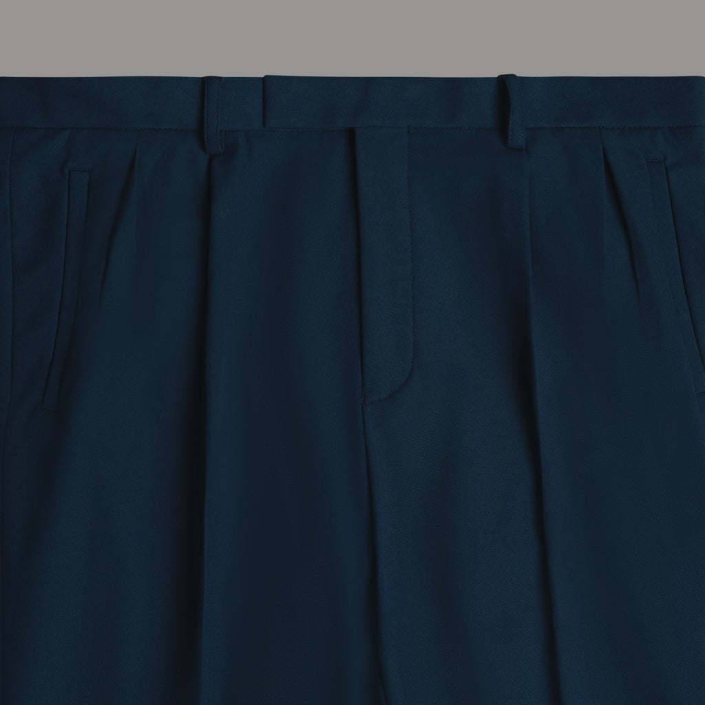 bespoke custom trousers pant chino performance technical model Tyler in Nautical Blue