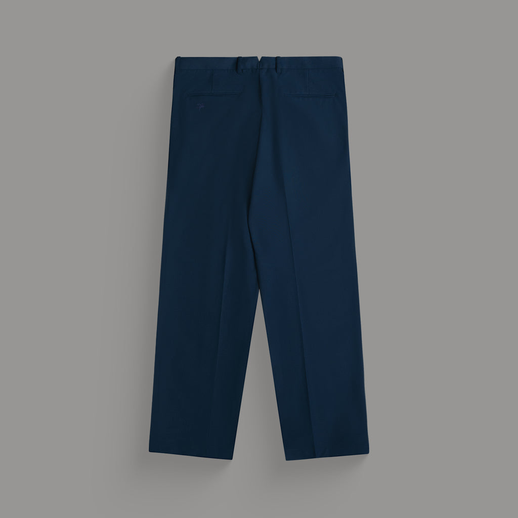 bespoke custom trousers pant chino performance technical model Tyler in Nautical Blue
