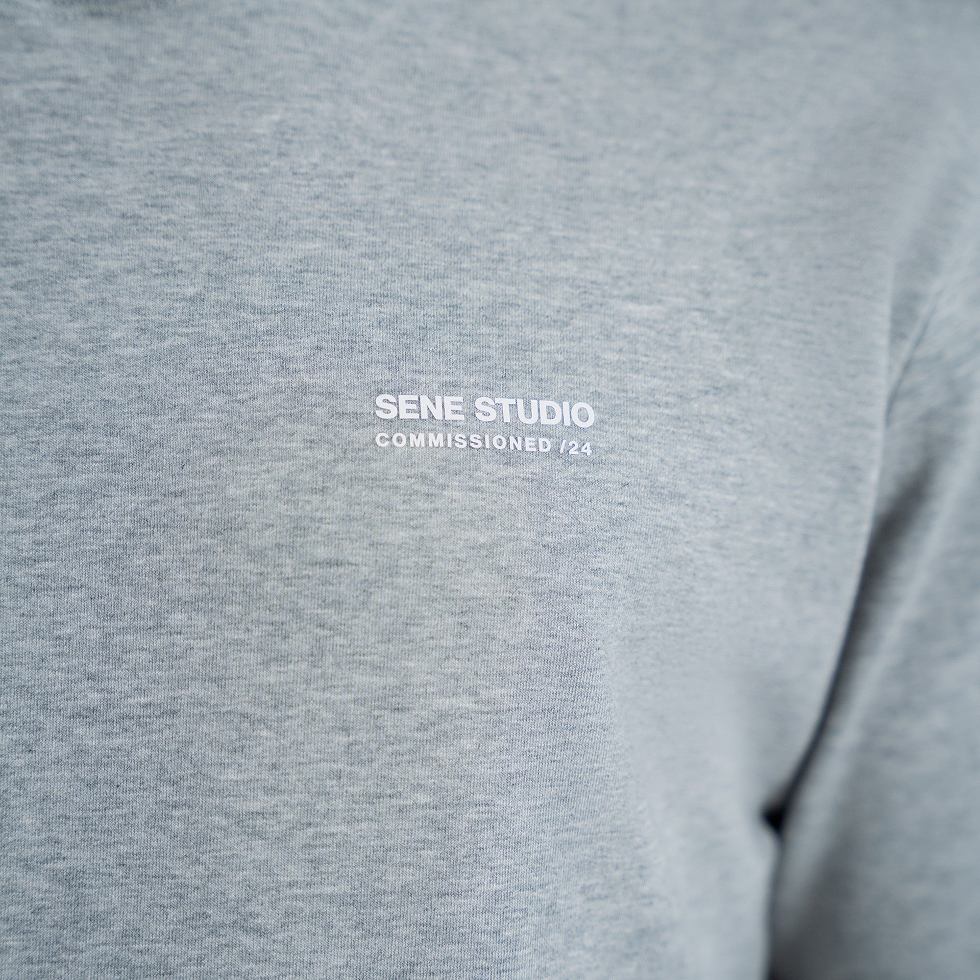 men's custom hoodie model Tyler in Heather Gray