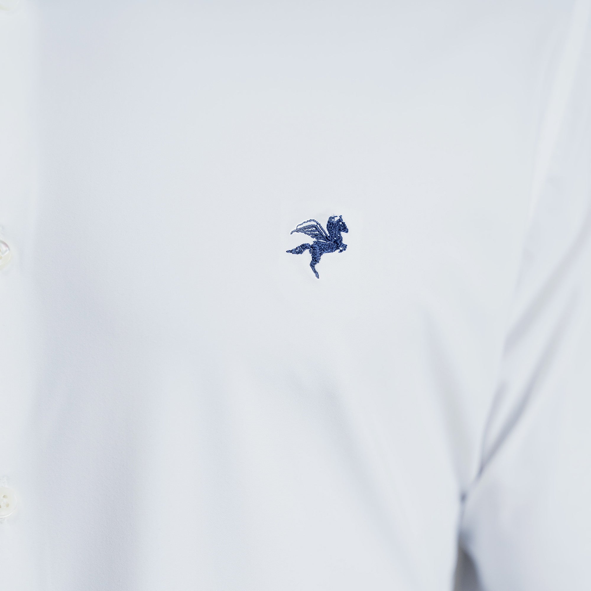 Custom Bespoke Tailored Mercer Shirt model Tyler in White Emblem