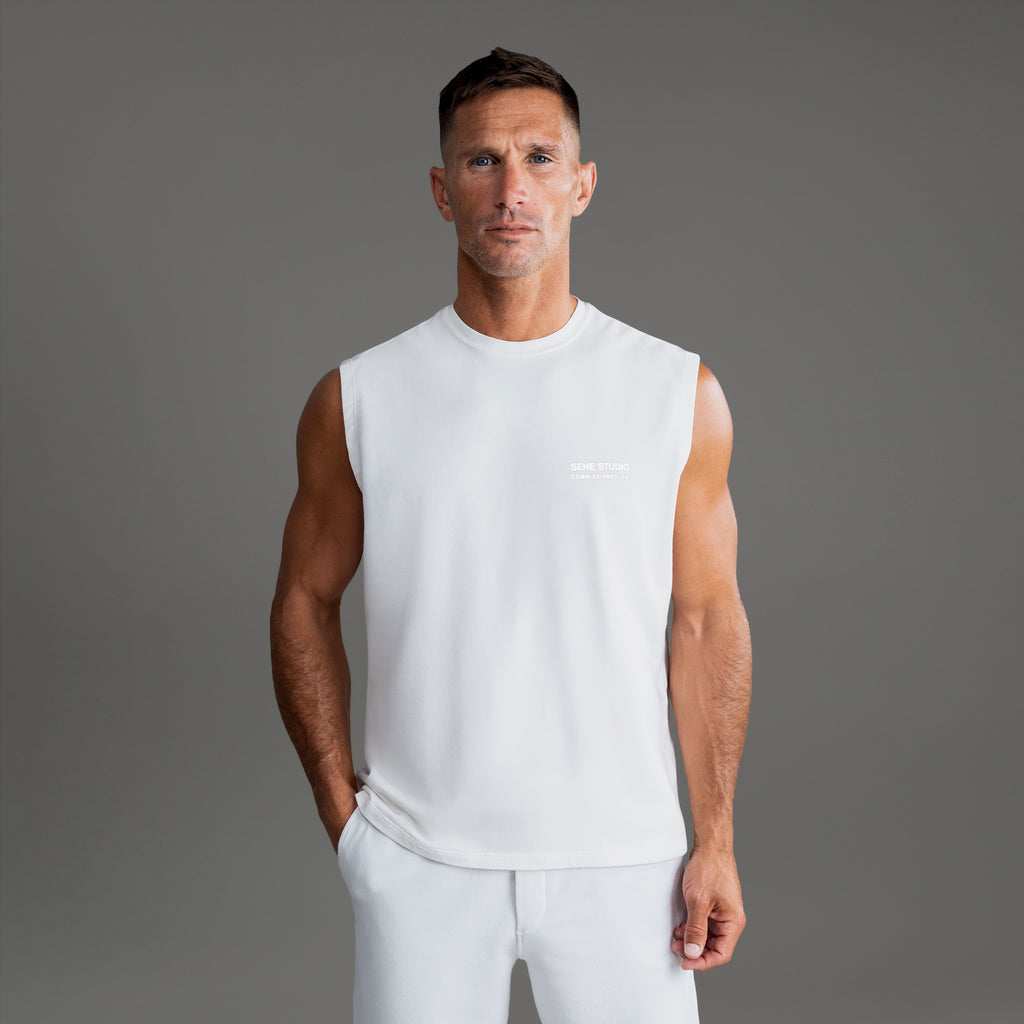Commissioned Cumulus Tank Top - White