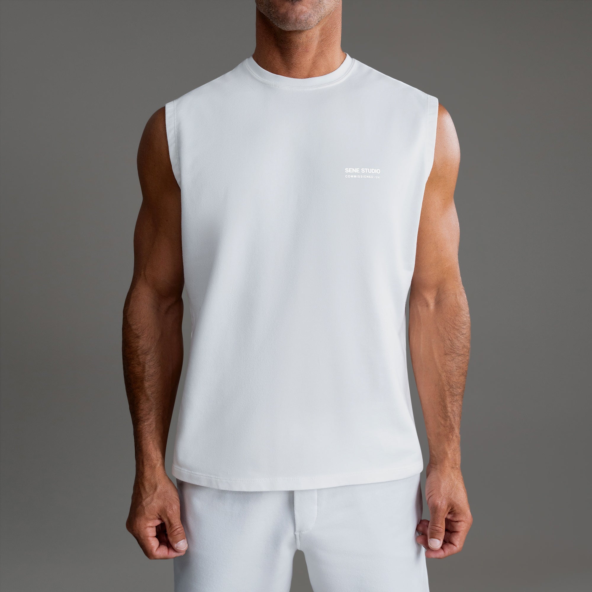 Commissioned Cumulus Tank Top - White