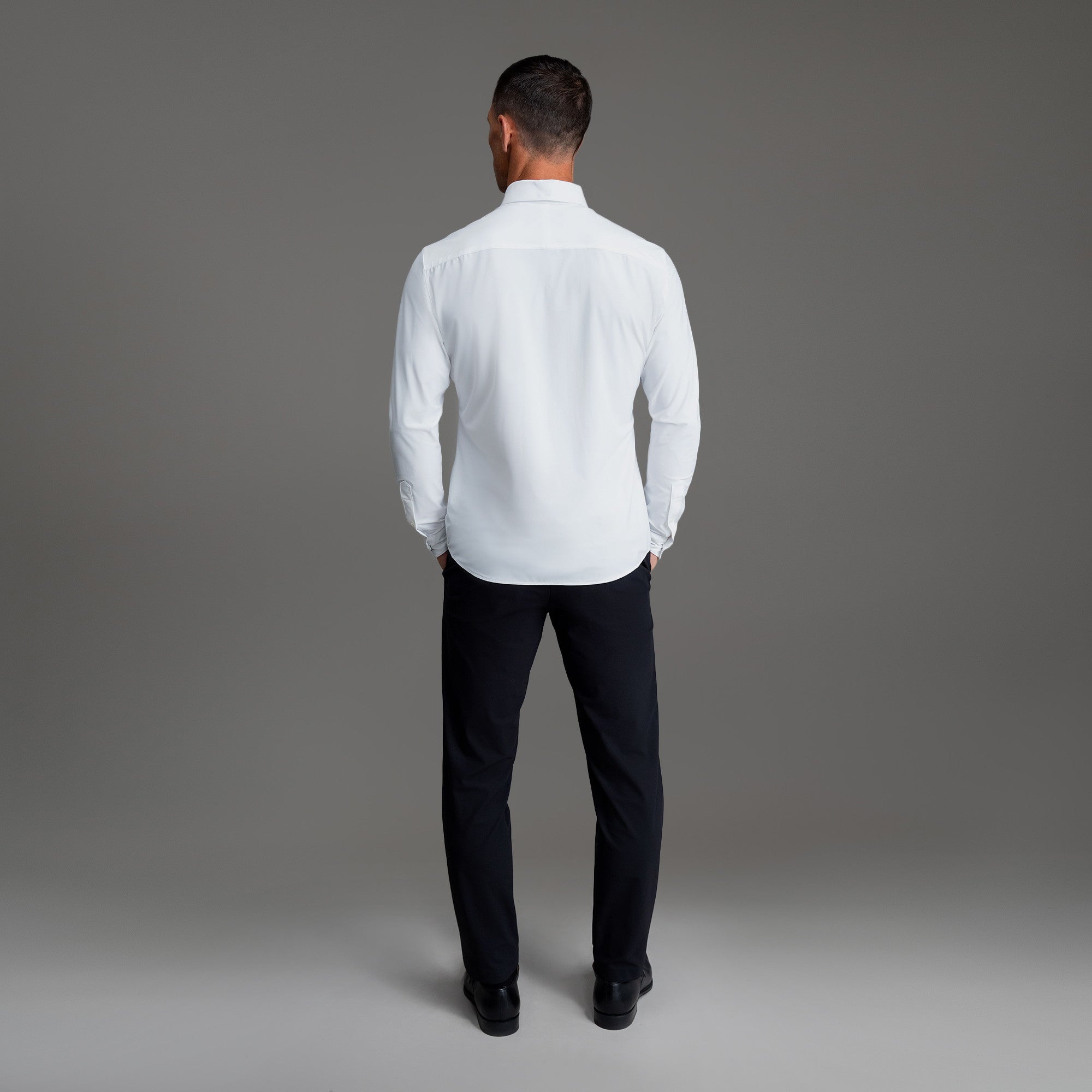 Custom Bespoke Tailored Mercer Shirt model Tyler in White Emblem