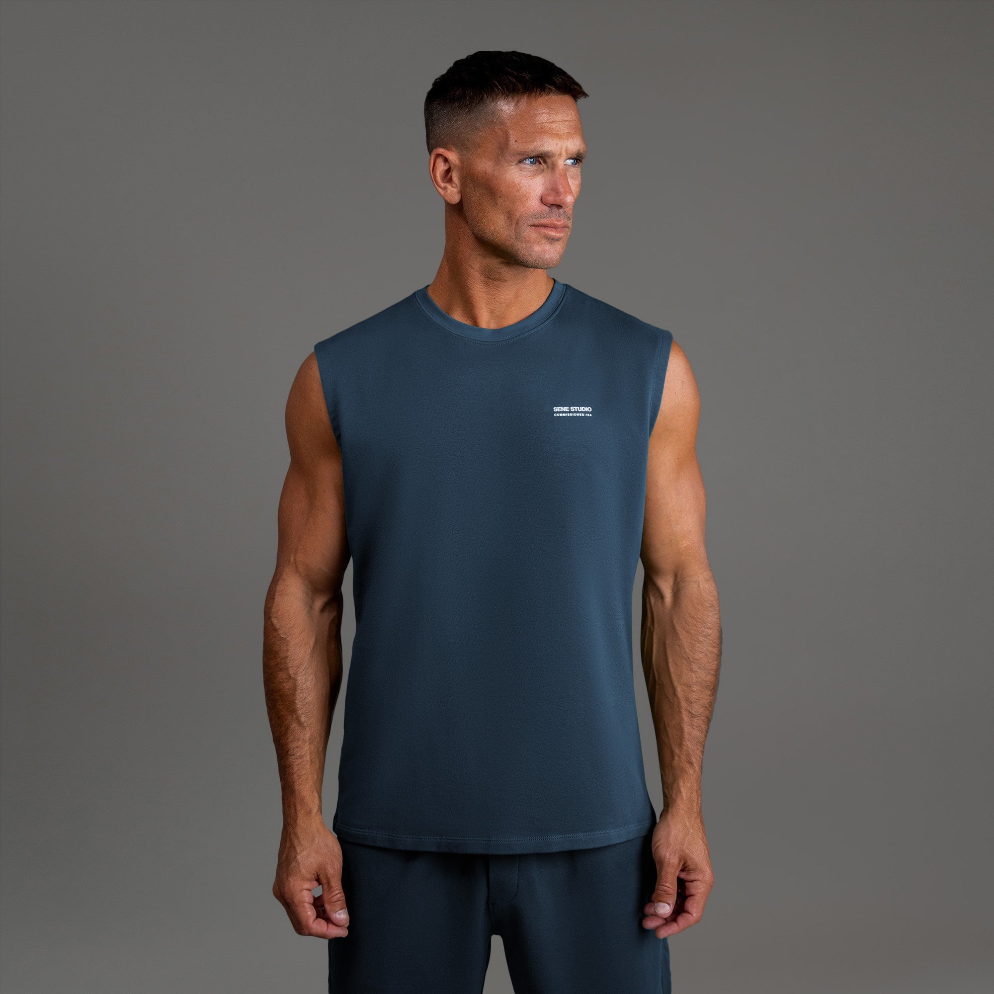 Tags:(6'0"|180 lbs) custom t-shirt tee model Tyler in Deep Sea