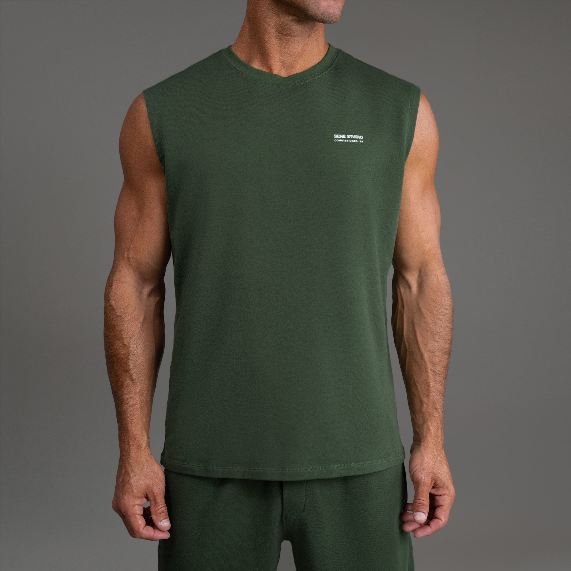 Tags:(6'0"|180 lbs) custom t-shirt tee model Tyler in Moss