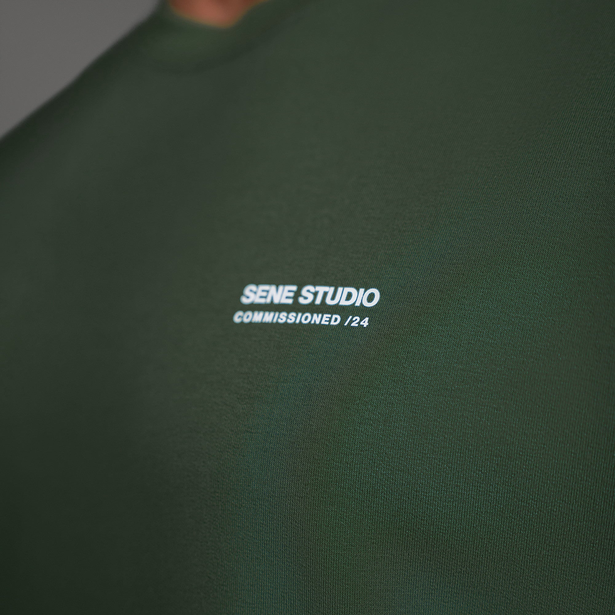 Tags:(6'0"|180 lbs) custom t-shirt tee model Tyler in Moss