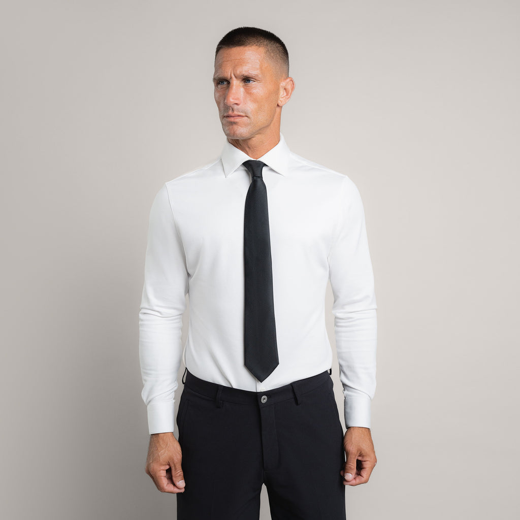 mens custom silk tie model Tyler in Black