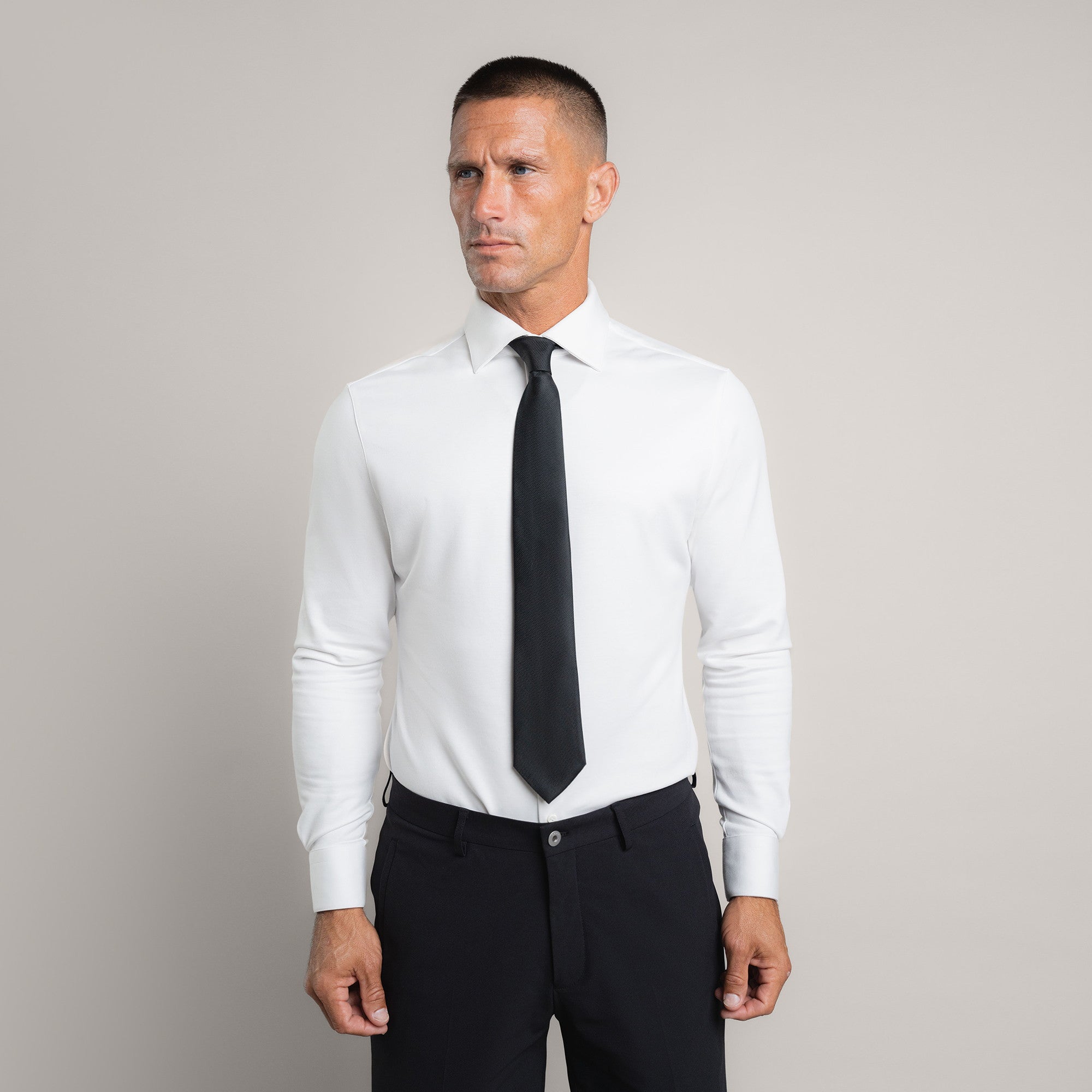 mens custom silk tie model Tyler in Black