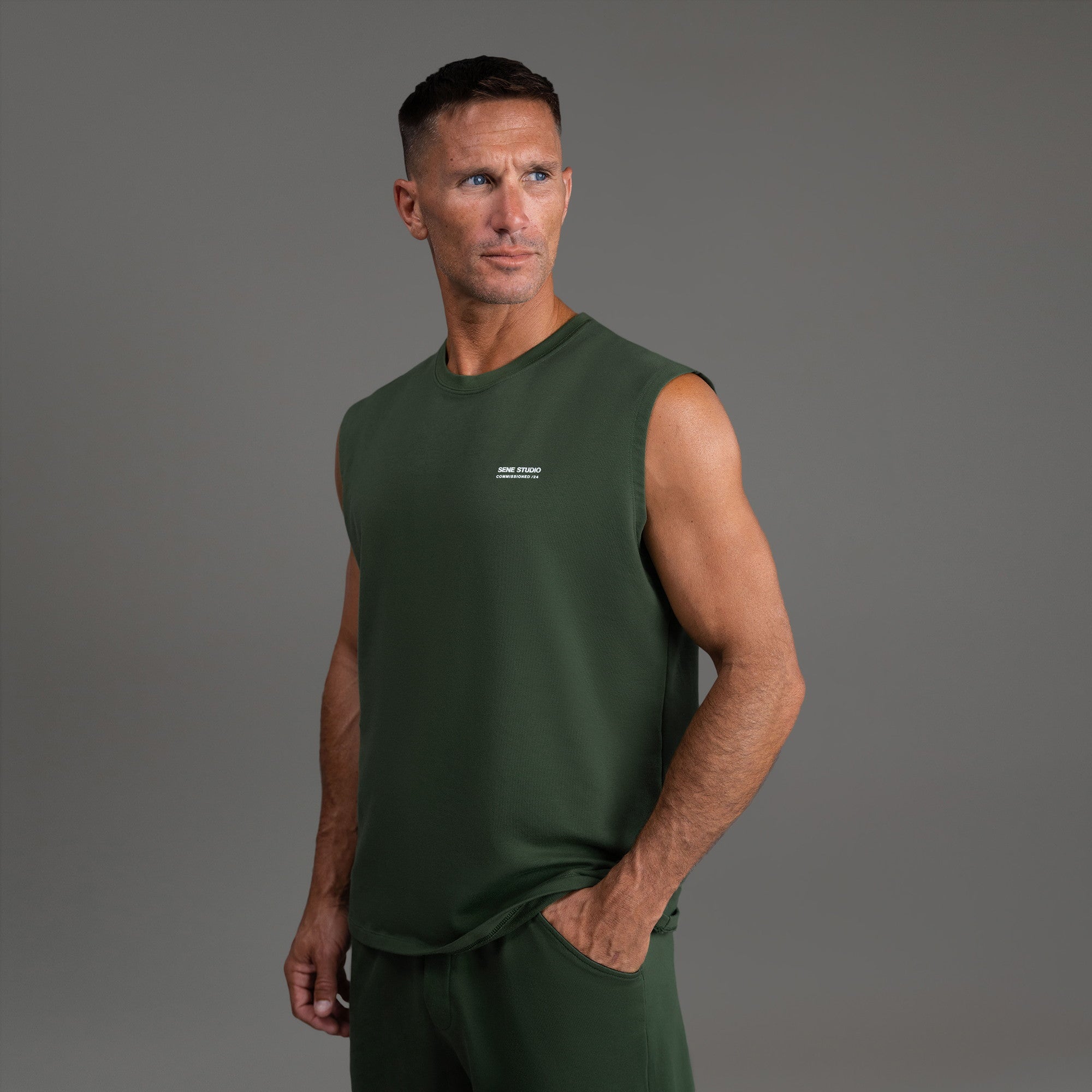 Tags:(6'0"|180 lbs) custom t-shirt tee model Tyler in Moss