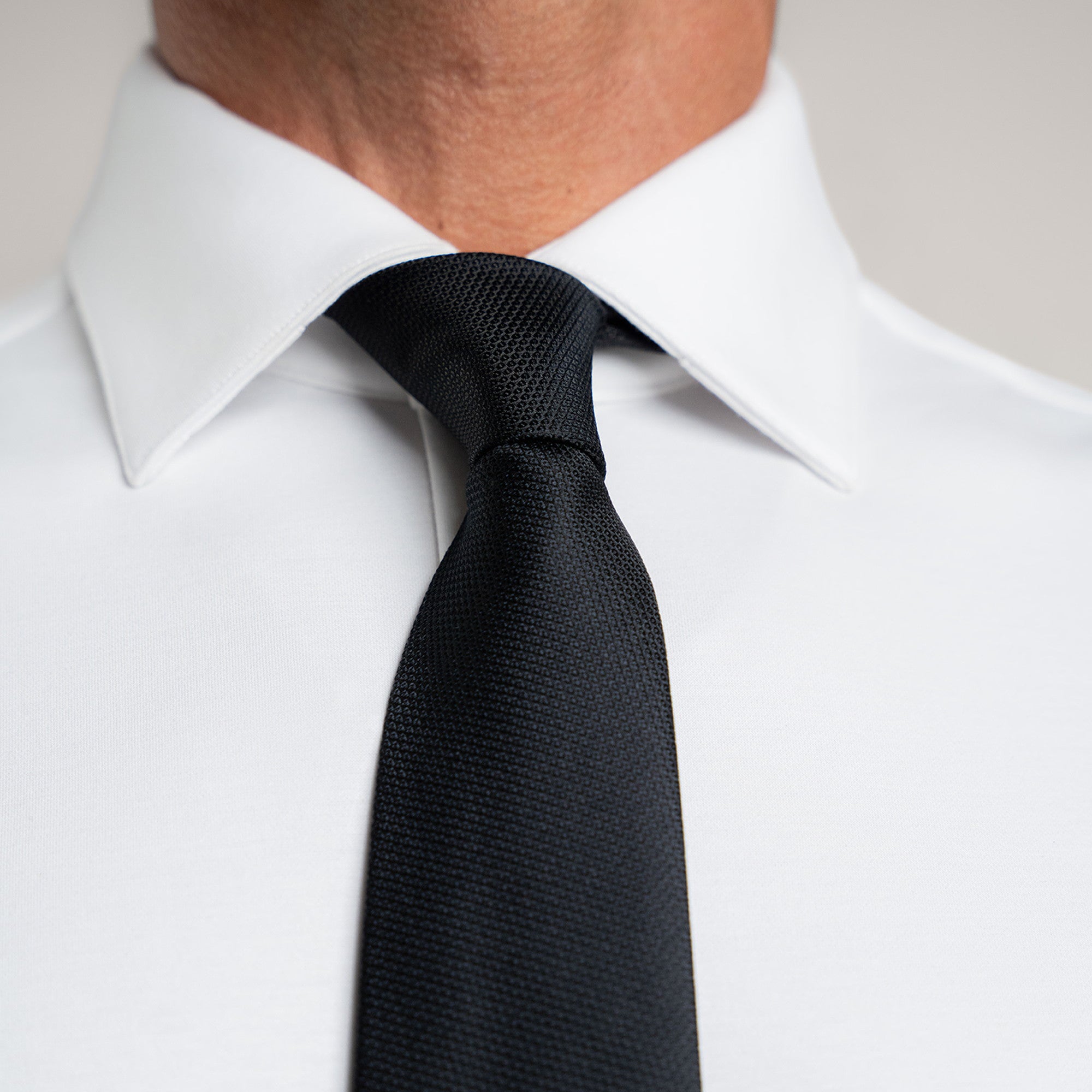 mens custom silk tie model Tyler in Black