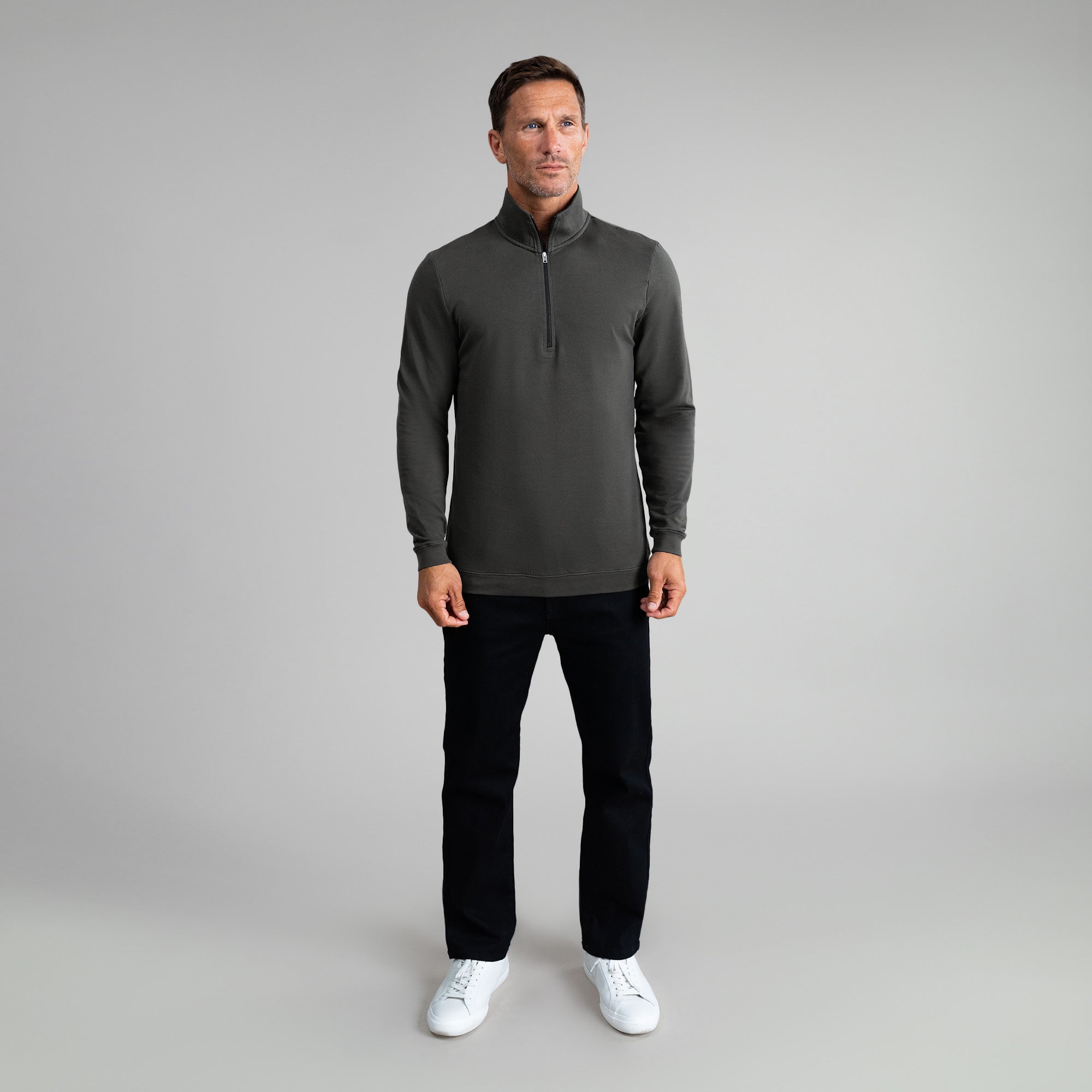 Tags:(6'0" - 180 lbs|Large) custom t-shirt tee model Tyler in Smoke