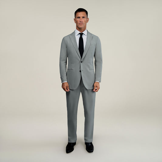 Tags:(6'0"|180 lbs) Bespoke custom athleisure technical men's suit los angeles model Tyler in Wind