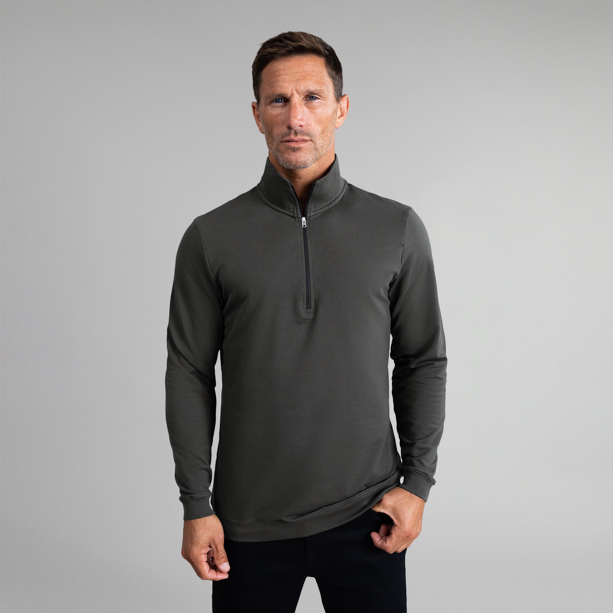 Tags:(6'0" - 180 lbs|Large) custom t-shirt tee model Tyler in Smoke