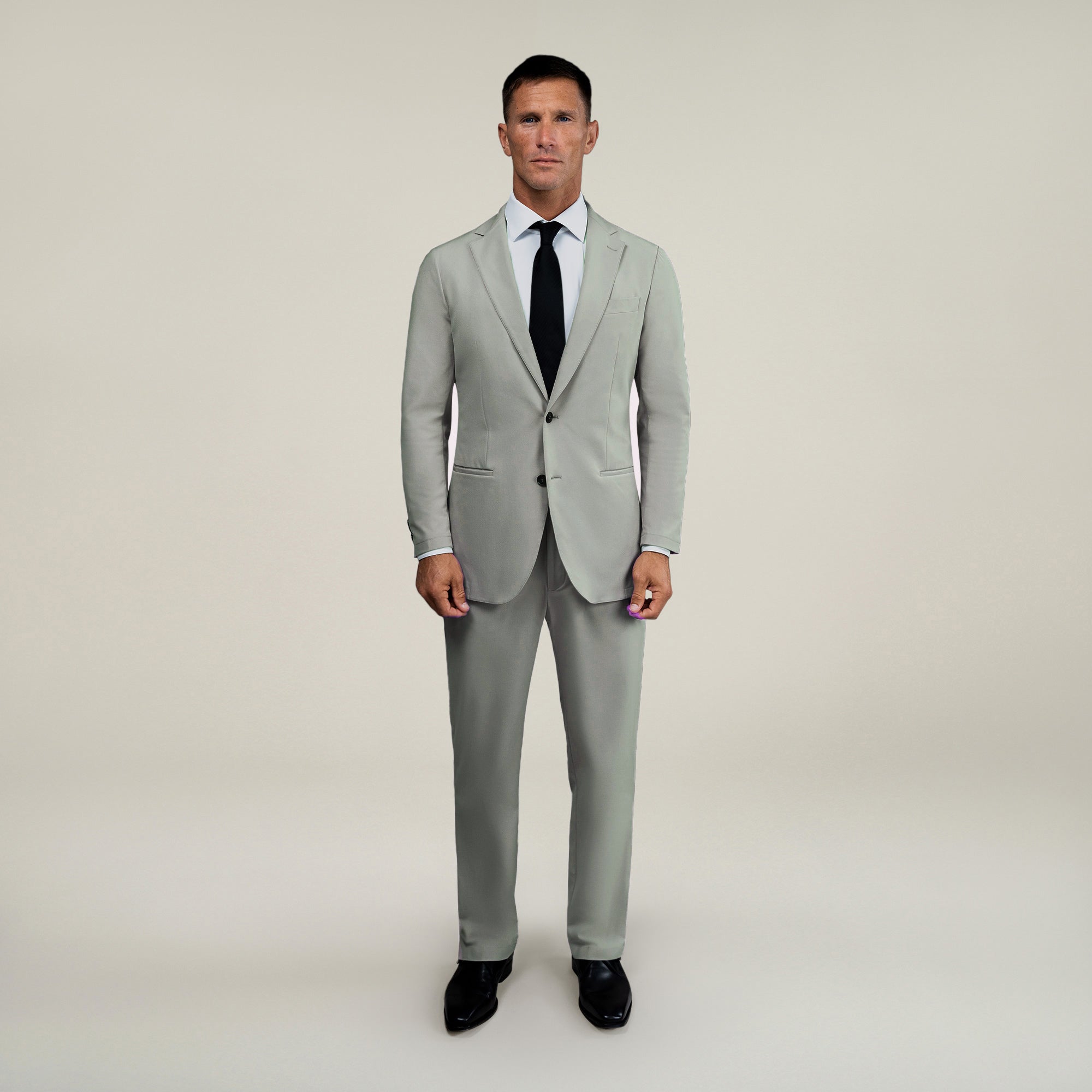 Bespoke custom athleisure technical men's suit model Tyler in Sterling