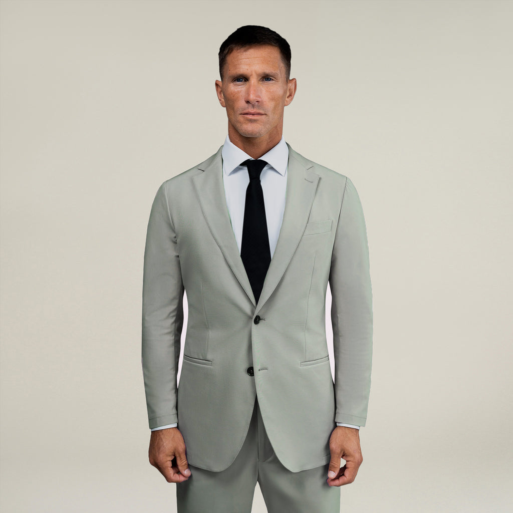 Bespoke custom athleisure technical men's suit model Tyler in Sterling