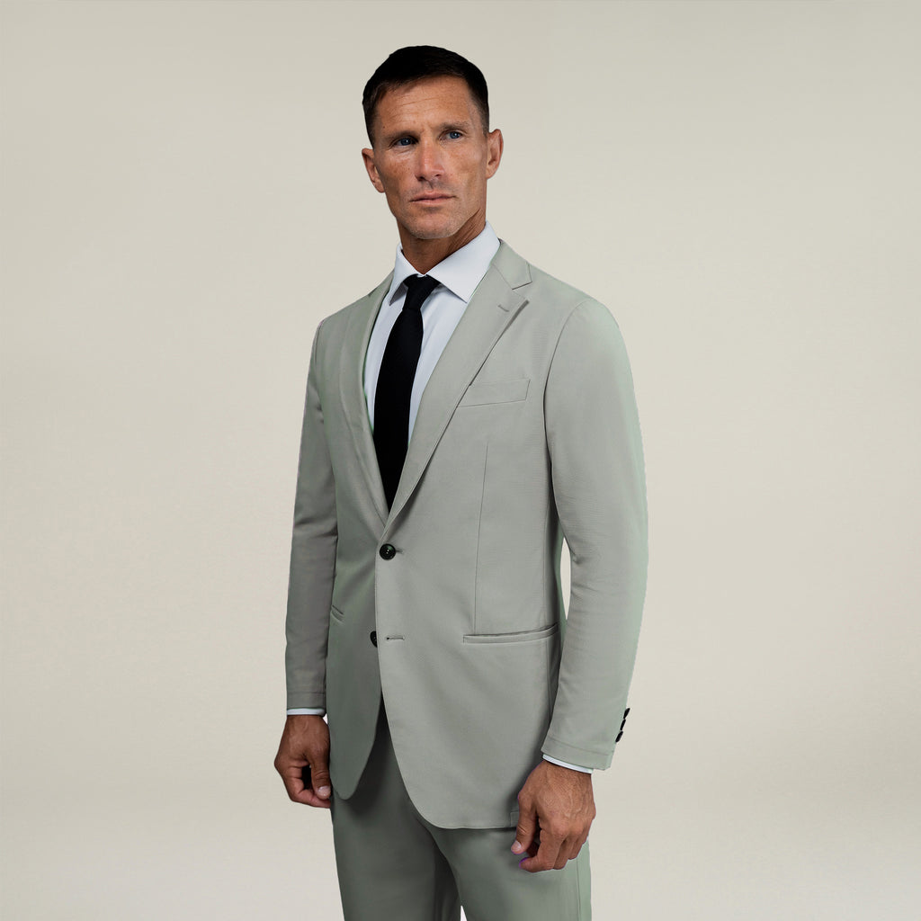 Bespoke custom athleisure technical men's suit model Tyler in Sterling