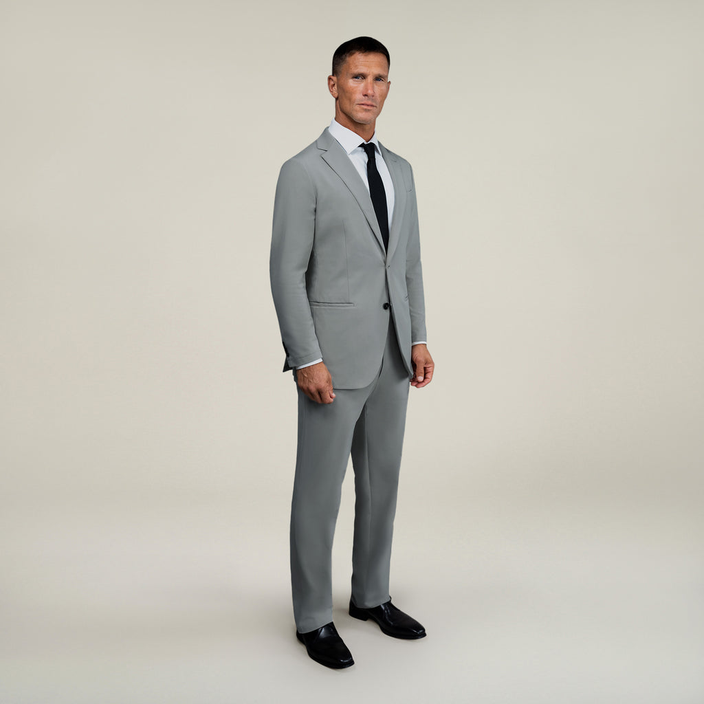 Tags:(6'0"|180 lbs) Bespoke custom athleisure technical men's suit los angeles model Tyler in Wind
